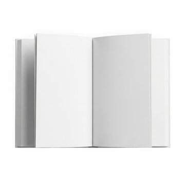 Three folded paper pages with one corner open isolated on transparent background