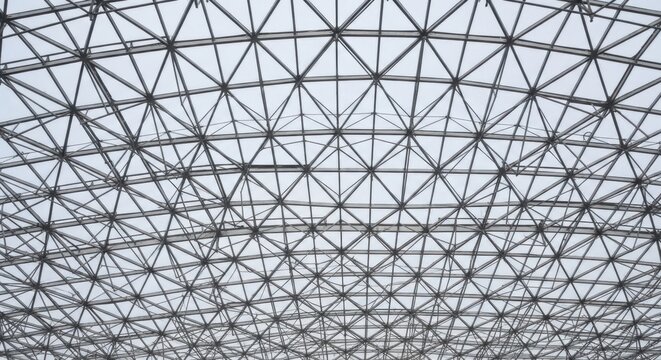 Intricate geometric lattice structure of a large dome ceiling framework
