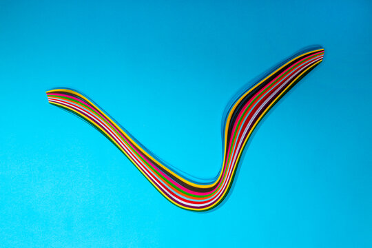 Abstract still life with colored paper strips