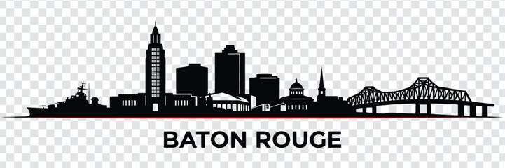 Fototapeta premium Baton rouge city skyline silhouette, vector illustration