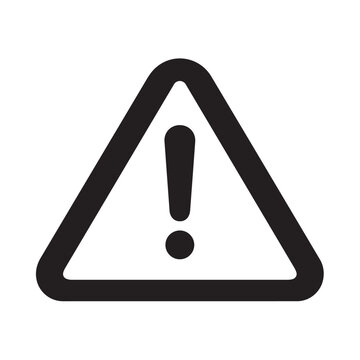 Warning sign with exclamation mark in red triangle. Caution alert symbol for safety hazard and danger notification.