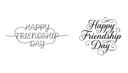 Happy Friendship Day greetings with elegant calligraphy text © Mostakim