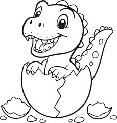 Fototapeta premium Kawaii Dinosaur Coloring Page design