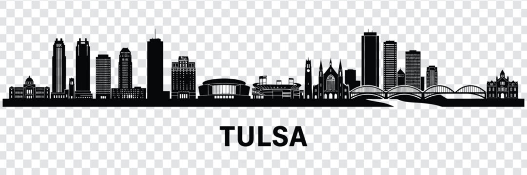 Tulsa oklahoma city skyline silhouette vector illustration
