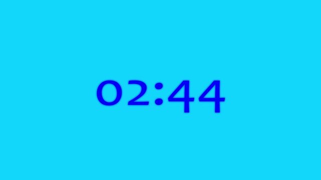 Animation of a digital timer for a 1-minute countdown from 4 to 3 minutes. 4K video with alpha channel..Digital Countdown timer three minute animation from 180 to0 seconds on transparent background