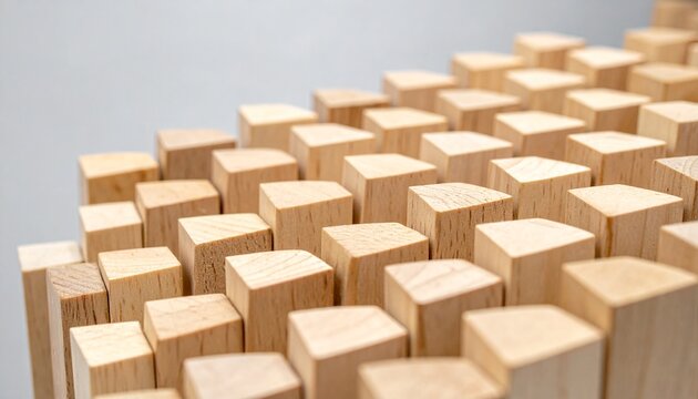wooden cubes on a white background
