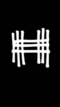 Seamless funny vertical video of doodles and handwritten alphabet isolated with copyspace. Stop motion zine culture video loop.