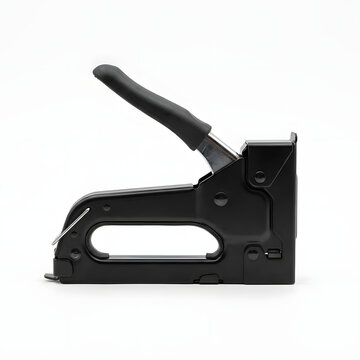 Black heavy duty manual staple gun tacker.