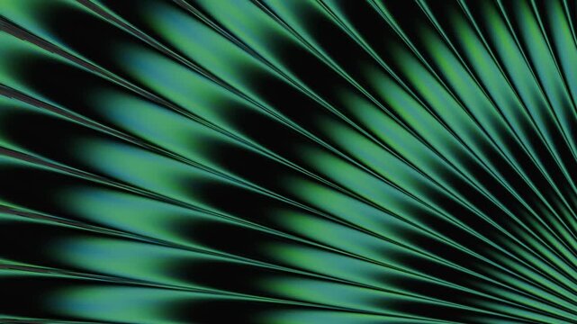 green doomsday Ribbed glass texture with glossy vertical waves. Frosted ribbed background with gradient effect. 3D lines and light create vertical premium corrugated reed metal and fluted waves.