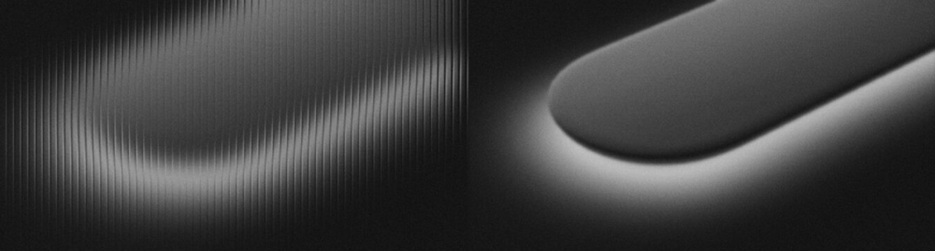 Grain monochrome noice overlay ribbed glass matte curve abstract background wallpaper texture for dynamic web backdrop banner