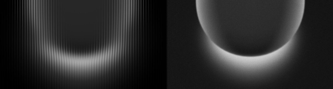 Grain monochrome noice overlay ribbed glass bright bowl abstract background wallpaper texture for dynamic web backdrop banner