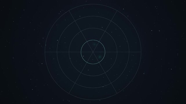 Green military radar scope scanning and detecting targets technology background loop