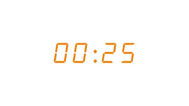 Bright 30 second digital countdown timer with crisp numbers on white background