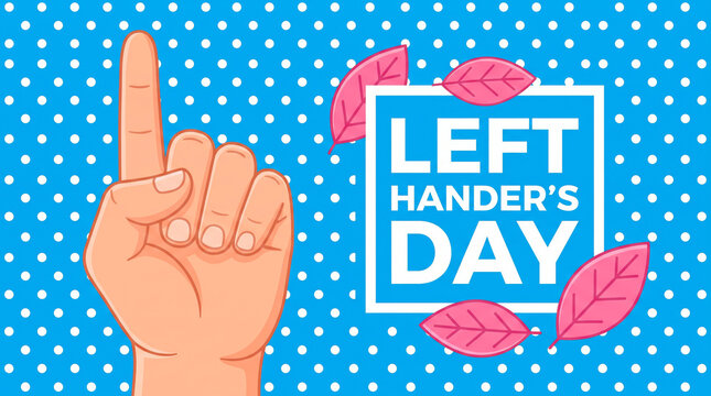 Left hand giving peace sign for left handers day celebration