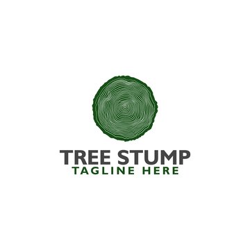Tree stump logo icon isolated on white background