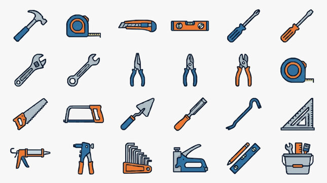 Collection of Hand Tools Illustration