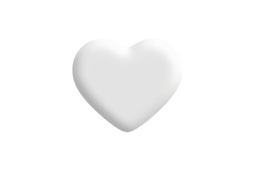 Fototapeta premium White matte 3d heart icon expressing love, romance, passion, and valentine's day wishes on transparent background