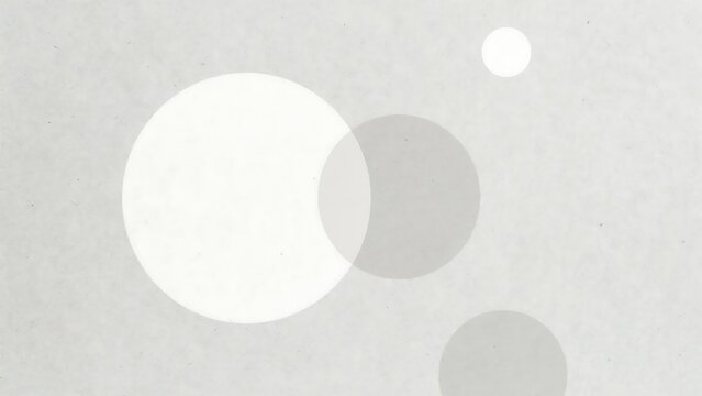 Minimalist with overlapping white and gray circles on a textured light paper background