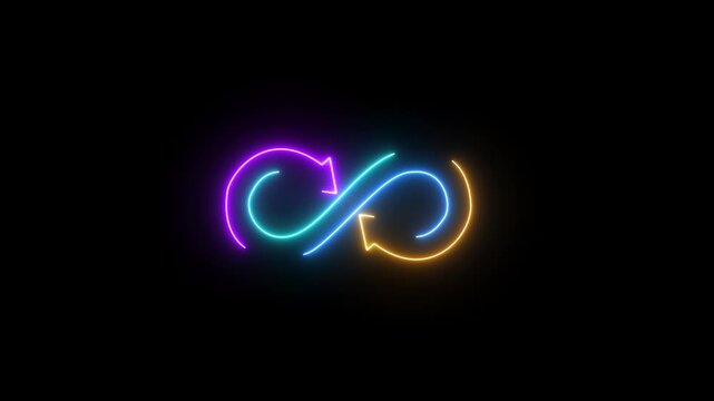 Neon Software development updating.Agile programming and DevOps technology.System engineer and programming digital development. IT operations concept. Programmer working with computer code.4k