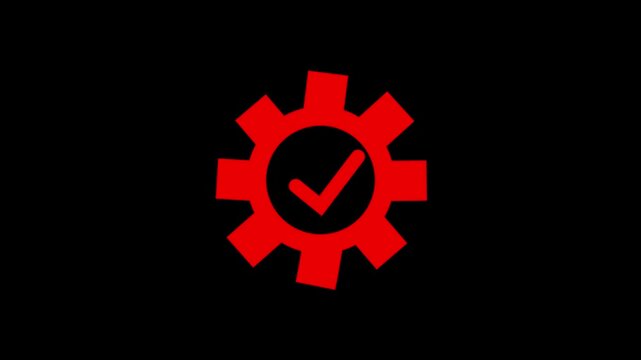 New check for technical solution assistance Commercial line,check setting glyph flat icon 4K video animation.
