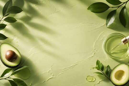 natural skincare branding background inspired by avocado textures