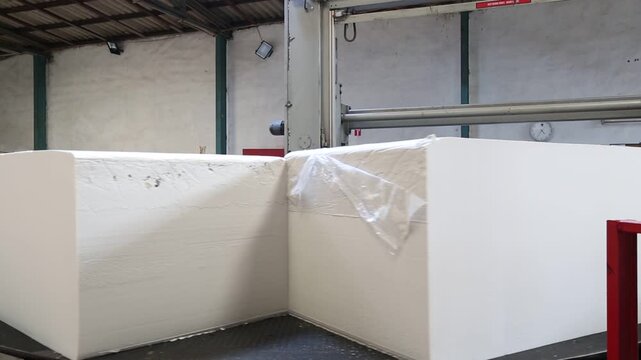 Industrial Foam Block Cutting Process