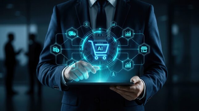 Smart product recommendations and automated shopping decisions driven by AI ecommerce analytics.