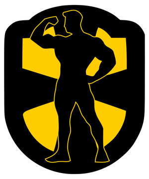 bodybuilding badge vector