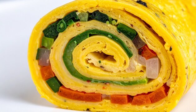 Korean Gyeran Mari Rolled Omelette Cross Section