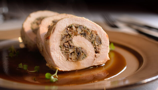 French Chicken Ballotine Cross Section
