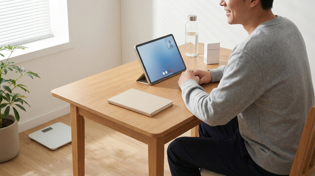 Telehealth Weight Loss Drug Follow Up In Minimal Home Office Setting