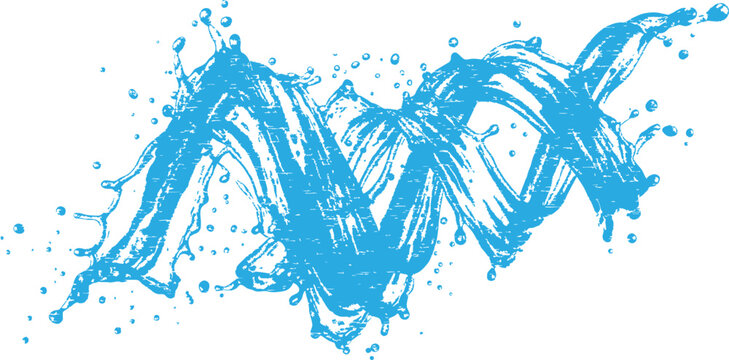 Dynamic light blue water splash swirl abstract design