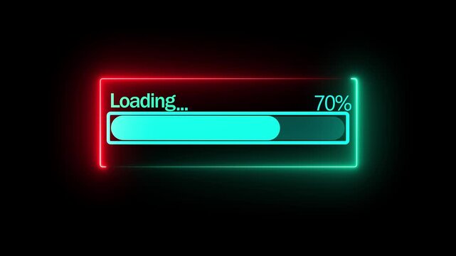 progress bar animation with alpha channel, white loading bar animate on a transparent background, 4k Video animation.