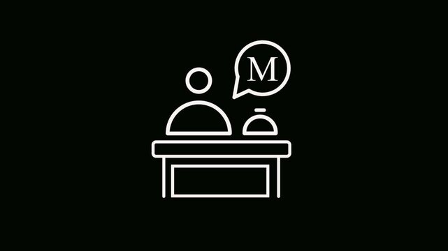 Customer service information animated icon for consulting, support, assistance, help, troubleshooting, help desk, operator, consultant, advice. 4k video