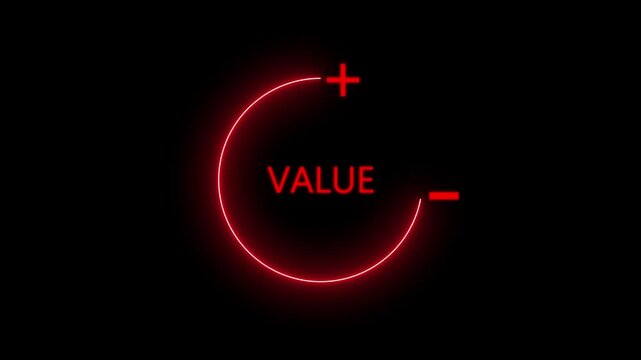Animated virtual download icon progress for increasing value added to business product and service. value adjustment line symbol in circle for finance, analytics and marketing motion graphics..