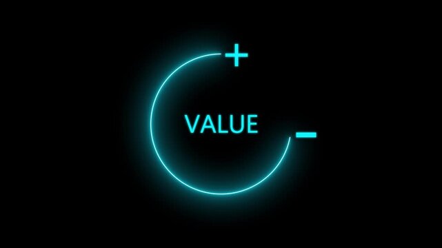 Animated virtual download icon progress for increasing value added to business product and service. value adjustment line symbol in circle for finance, analytics and marketing motion graphics..