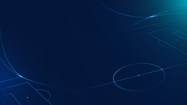 Dynamic blue football pitch with motion blur lines. Abstract sports field texture for soccer stadium design and athletic graphics.
