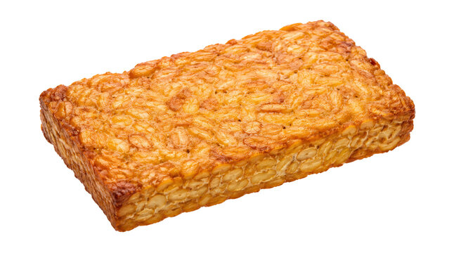 Tempeh Fried Block Isolated Food Still Life