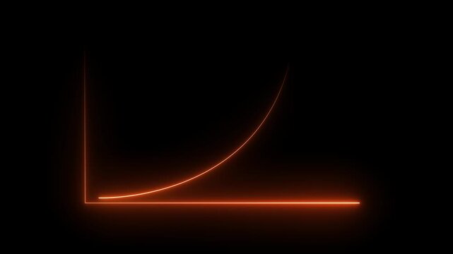neon arrow up business graph icon animation. business chart growth concept.