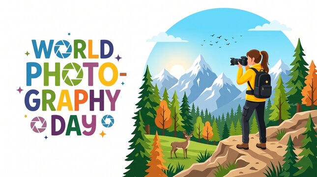 Person taking nature photos with camera in forest