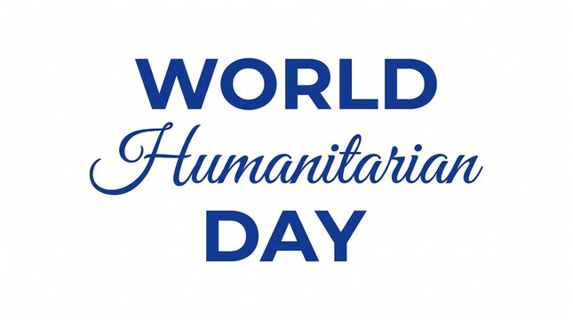 World humanitarian day colorful text design