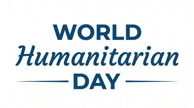 World humanitarian day text design