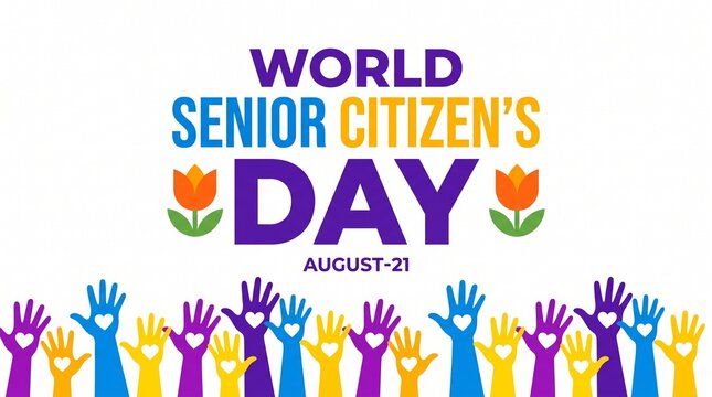 World senior citizens day colorful celebration vector