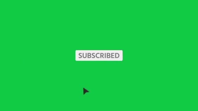 Pop up youtube subscribe like bell icon button clicked animation motion graphic with chroma green screen clip template HD