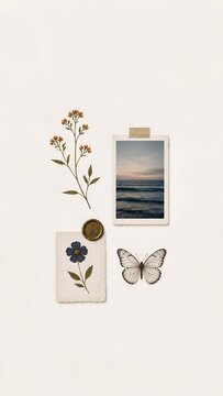 minimalistic modern mixed media inspirational collage wallpaper