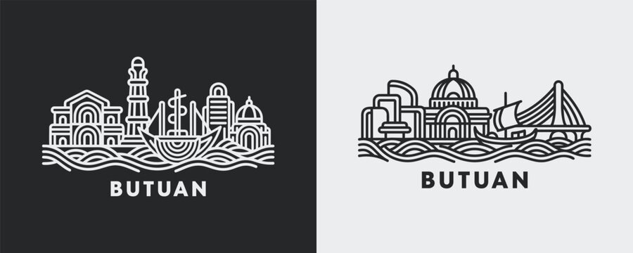 Butuan Philippines City Skyline Vector Graphic
