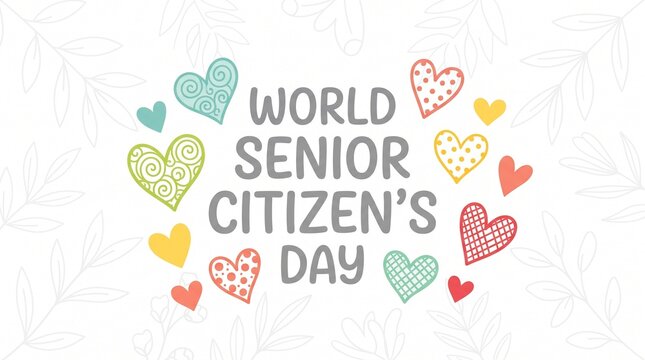 World senior citizens day colorful hearts celebration