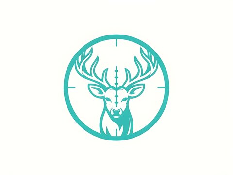 Deer Head Graphic Design With Crosshair Target Scope Illustration
