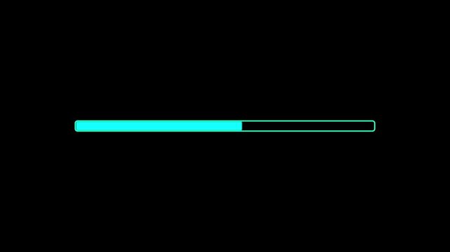 progress bar animation with alpha channel, white loading bar animate on a transparent background, 4k Video