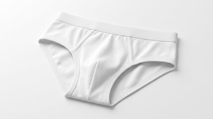 Fototapeta premium Clean white cotton men briefs underwear mockup isolated on a plain light background for commercial apparel brand design presentation project